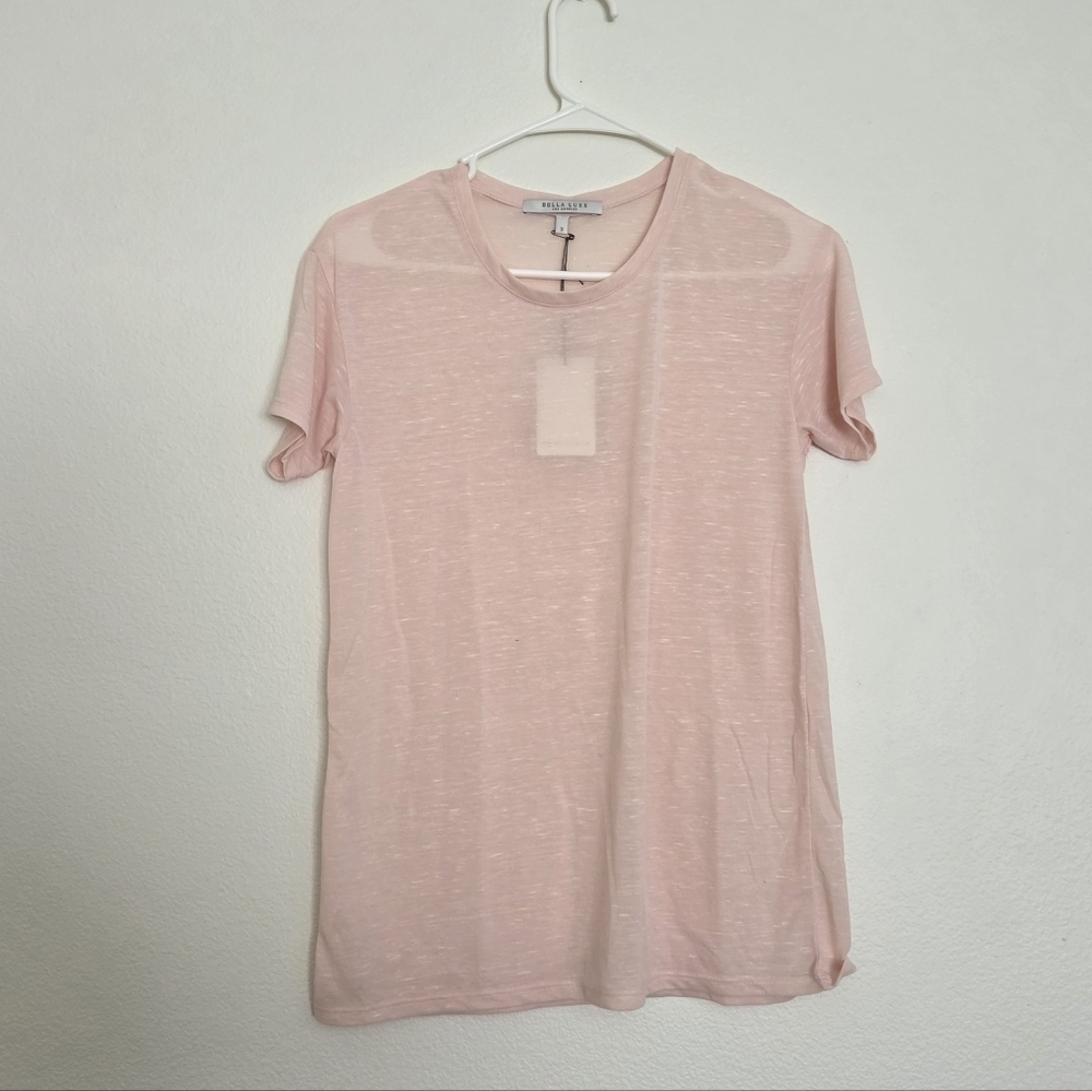 Bella Luxx Light Pink Short Sleeve Tee Size Small